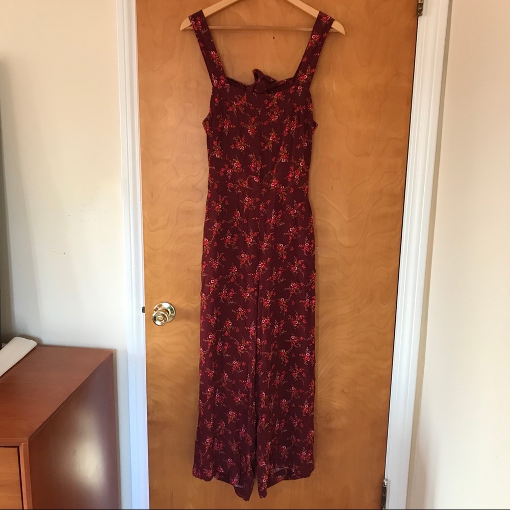 Madewell Apron Bow Back Floral Jumpsuit Romper - Picture 5 of 10